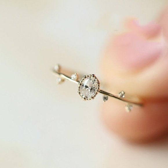 NEW 18K Yellow Gold Diamond Branch Leaf Ring - Picture 1 of 4
